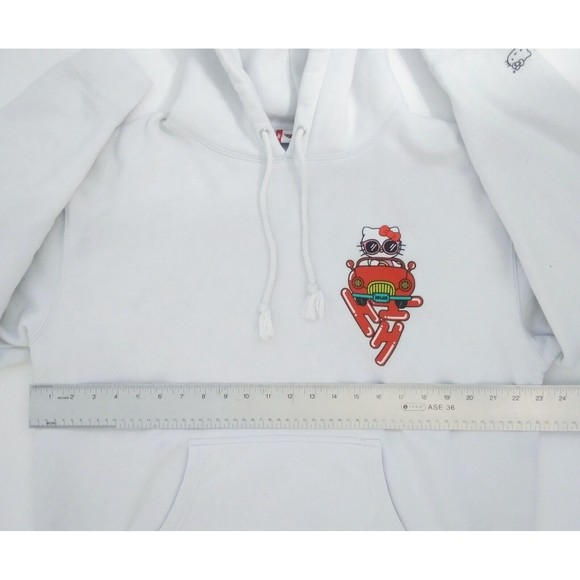Hello Kitty Size Large Hypland X Car Break Sanrio White Hoodie Sweatshirt - Picture 12 of 12